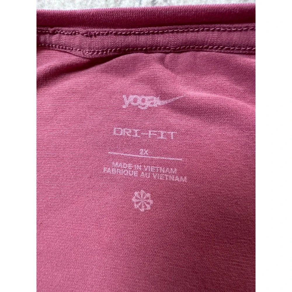 Nike Yoga Dri-FIT Top Women‎ 2X Plum Pink Athletic Minimalist Long Sleeve